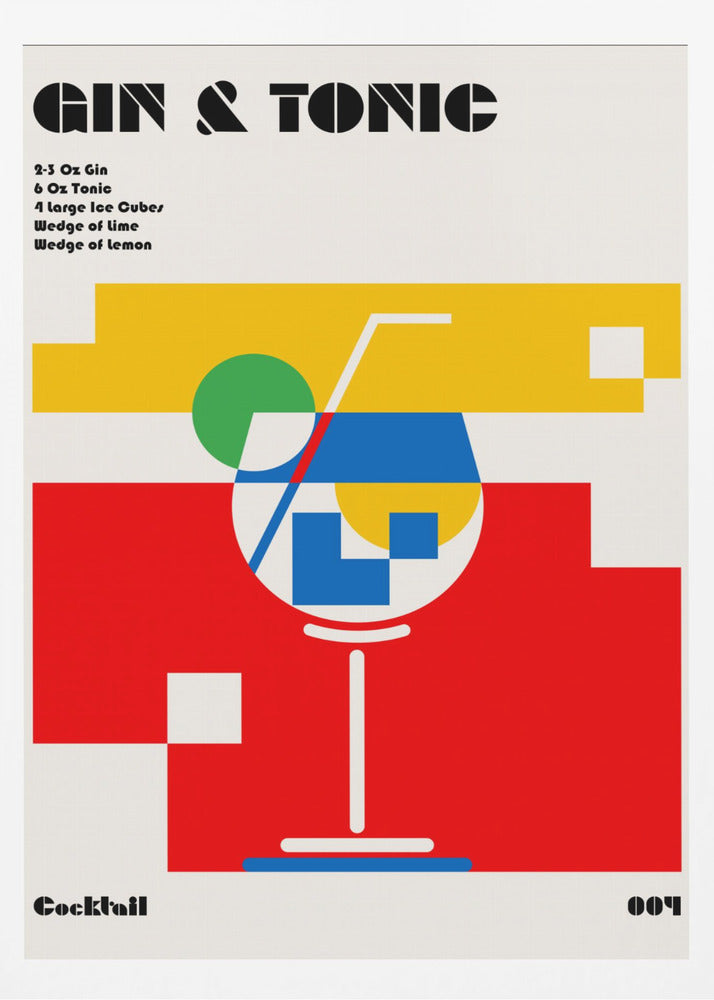 Gin &amp; Tonic Bauhaus Cocktail | Poster