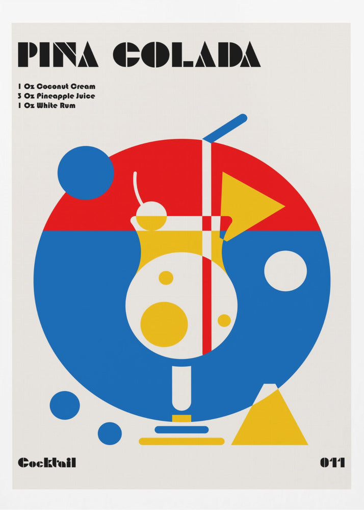 Piña Colada Bauhaus Cocktail | Poster