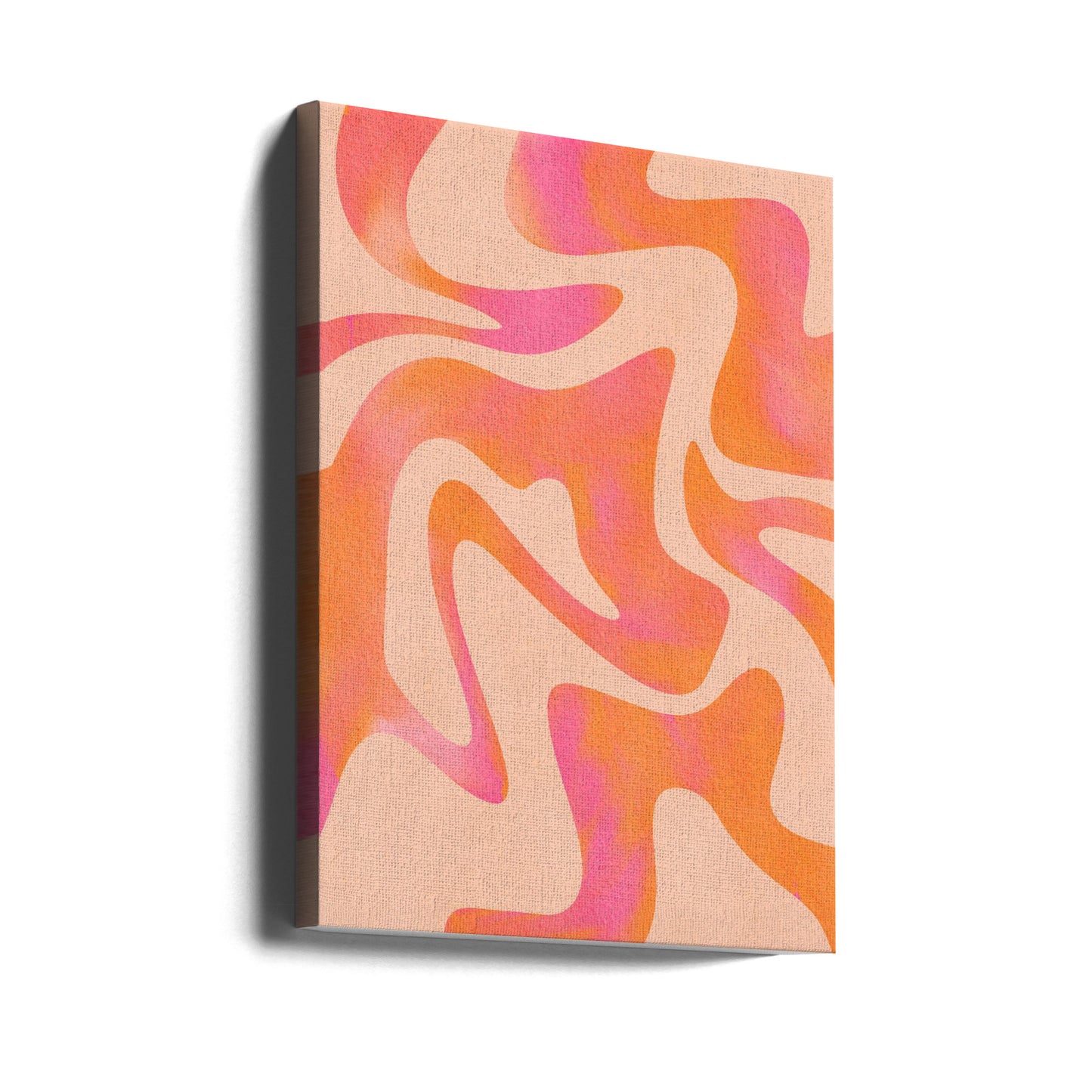 Abstract Wave - Peach Fuzz | Canvas