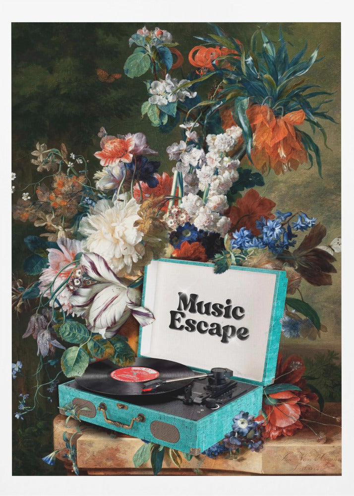 Musikalische Flucht | Poster - Kunstdruck