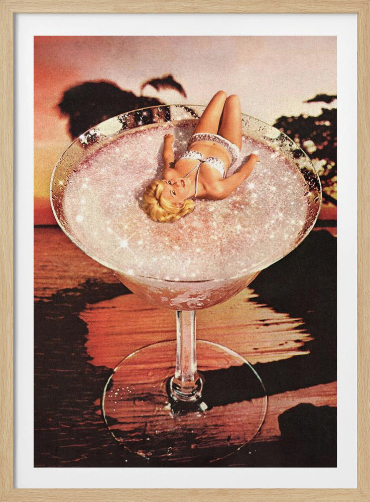 Glittriga rosa Margarita | Poster