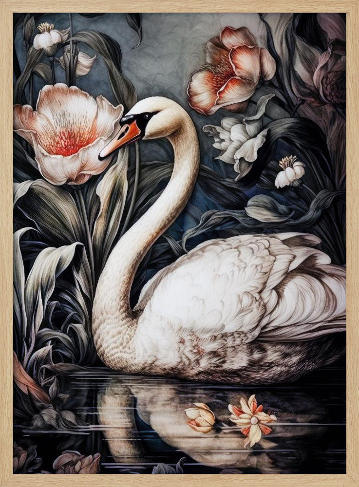 Floral and swan | Poster