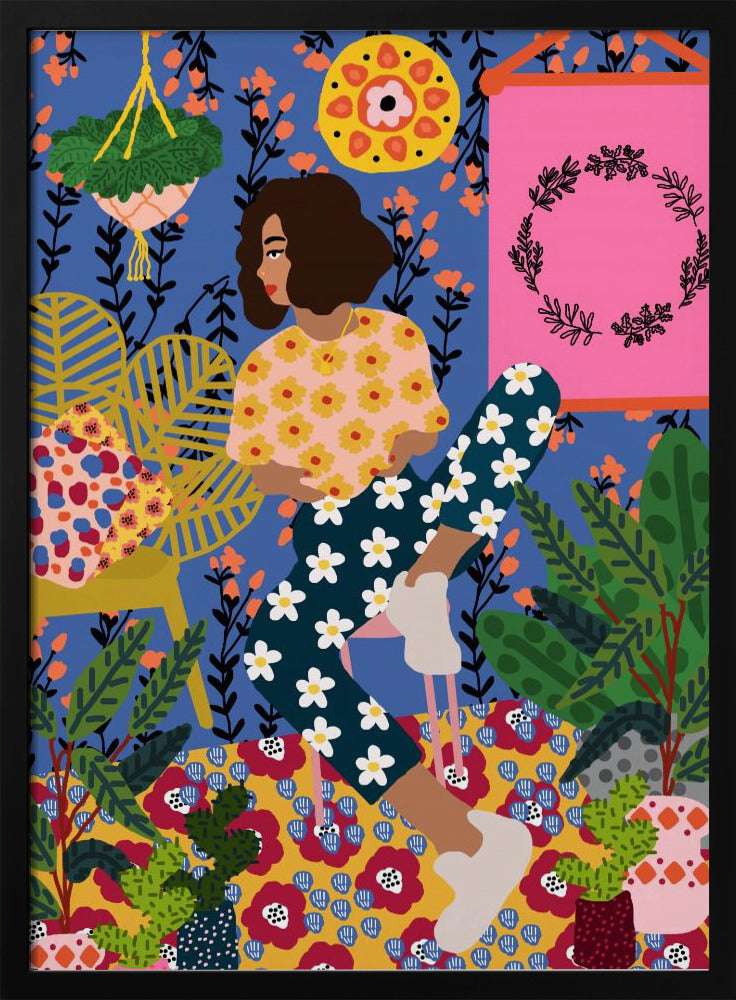 Blommig reträttflicka | Poster