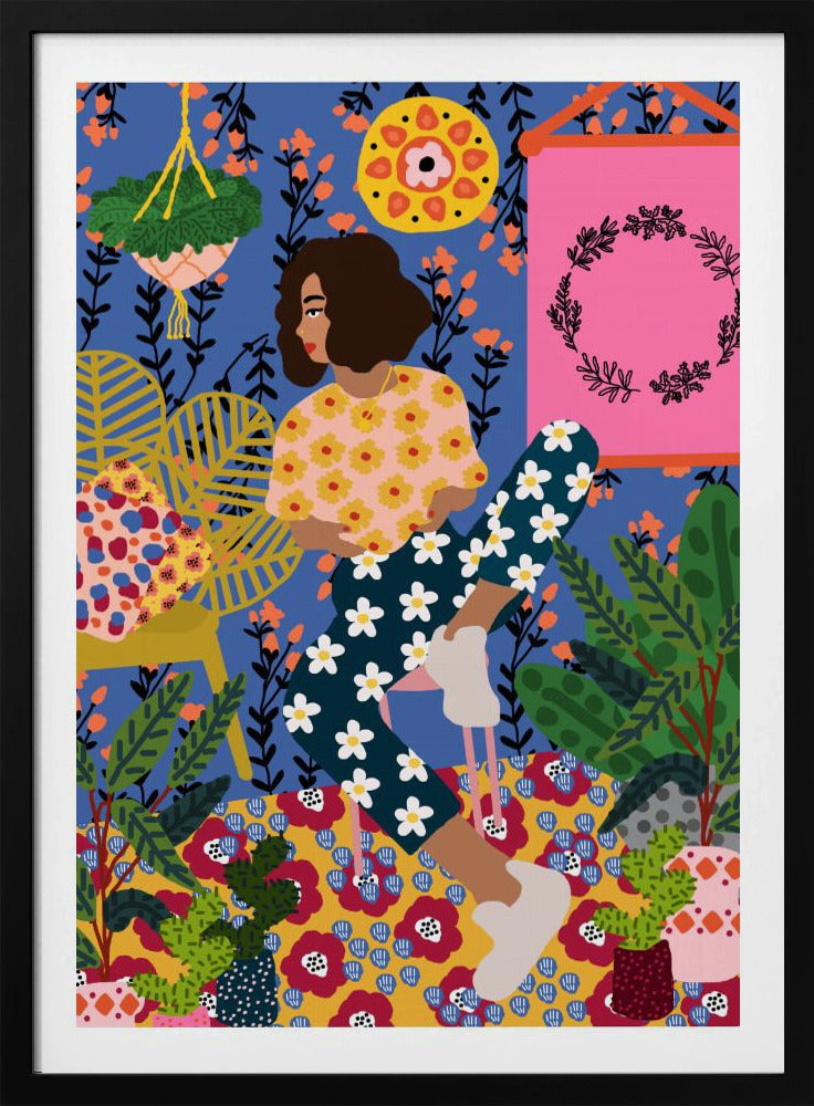 Blommig reträttflicka | Poster