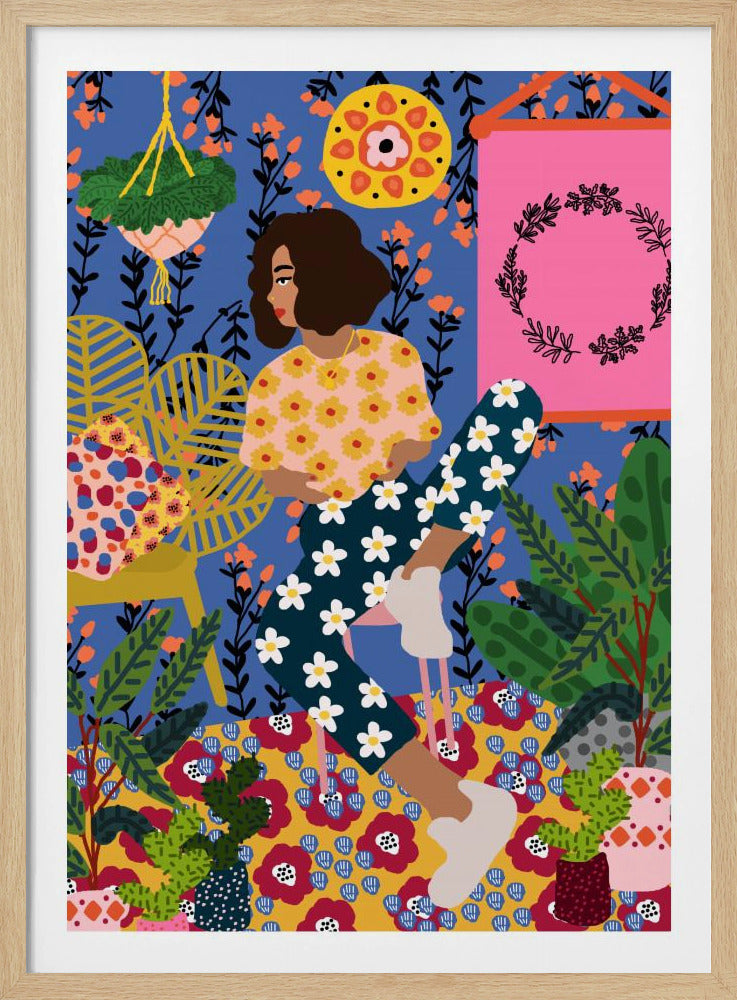 Blommig reträttflicka | Poster