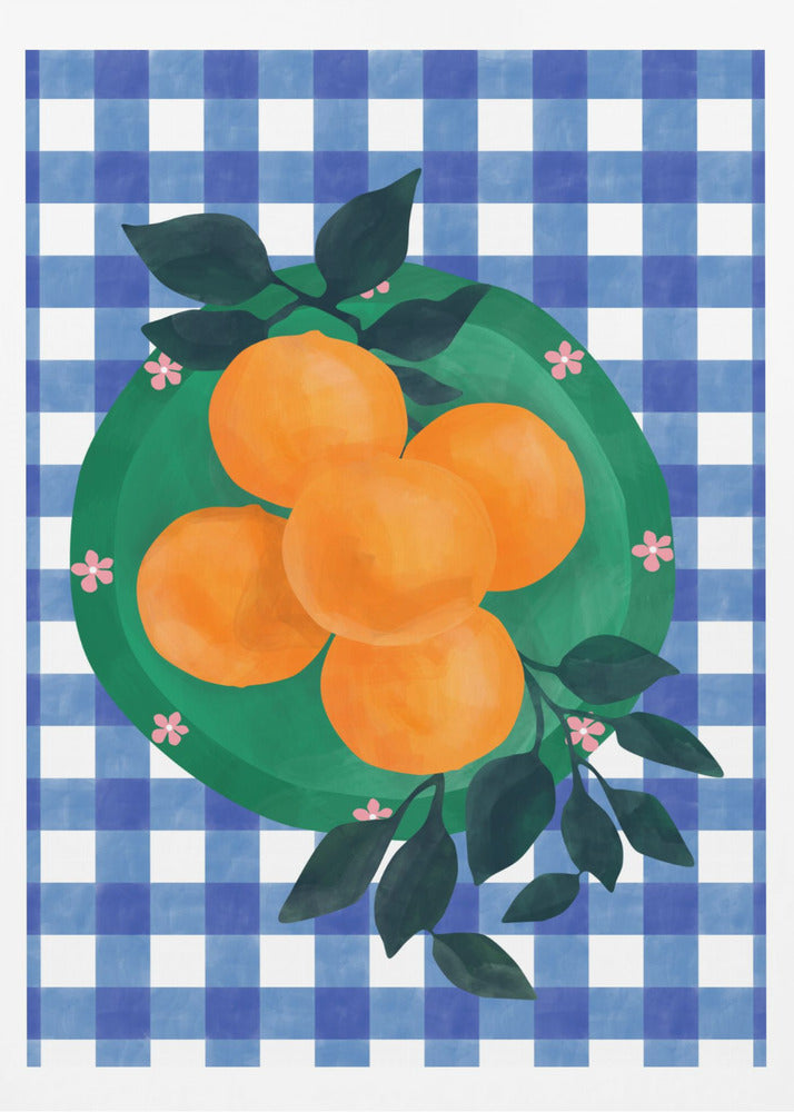 Checkered Citrus Charm | Poster