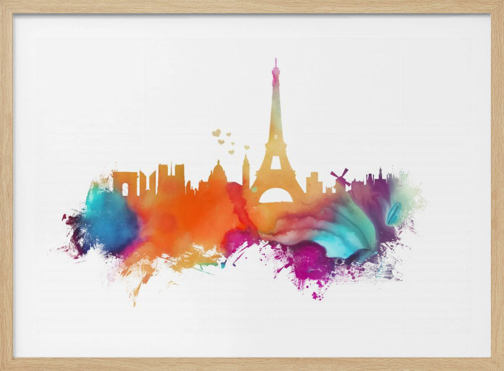 Paris France Skyline Sport Art (2) | Poster
