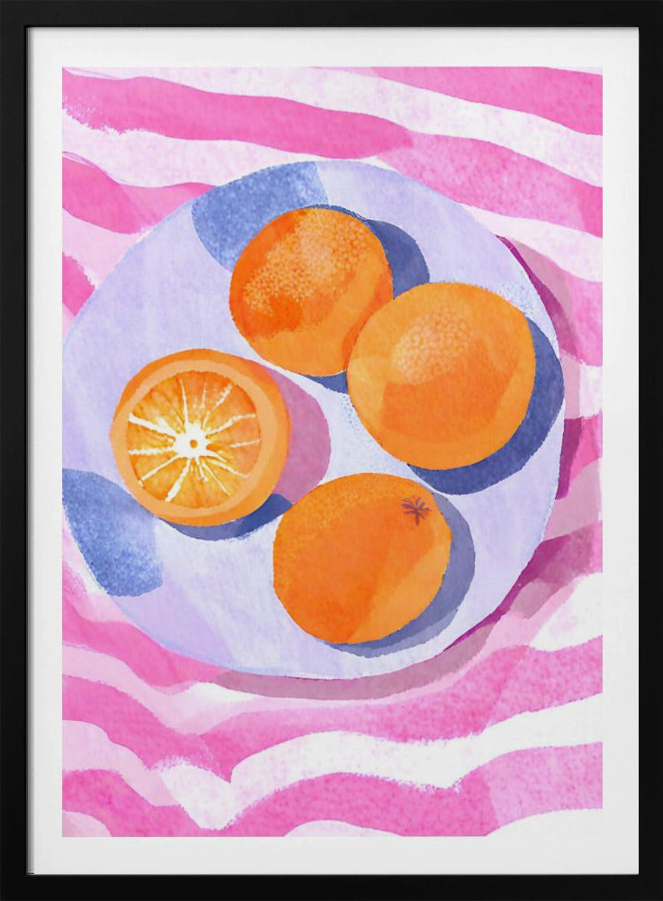 Orangen auf Teller | Poster