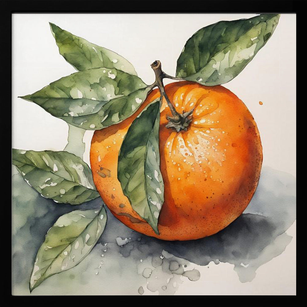 Orange, Aquarell, Tinte | Poster - Kunstdruck