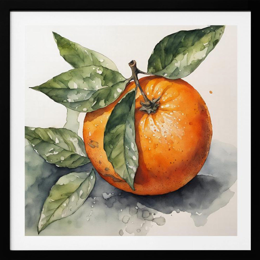 Orange, Aquarell, Tinte | Poster - Kunstdruck