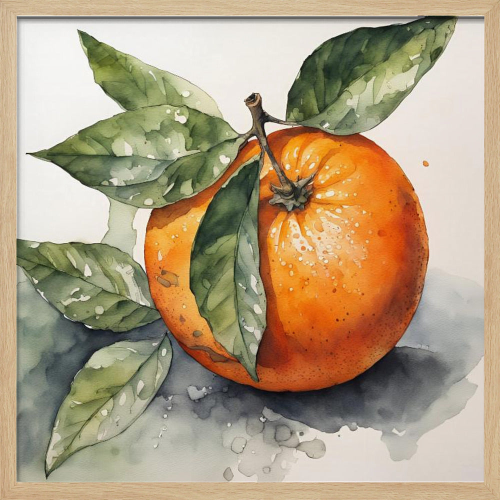 Orange, Aquarell, Tinte | Poster - Kunstdruck