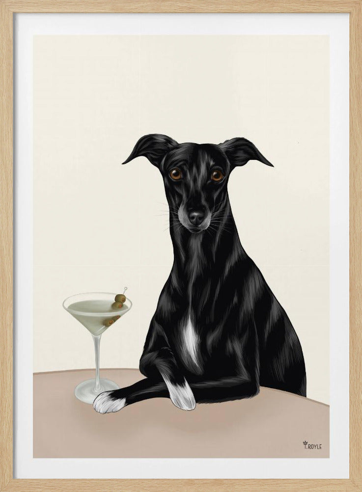 Elegant Greyhound med Martini | Poster