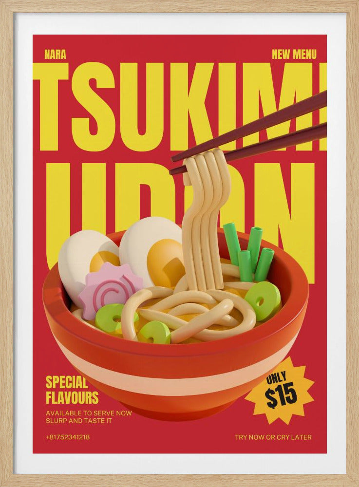 Tsukimi Udon Meny | Affisch