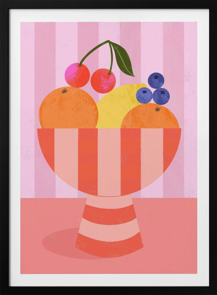 Obst in gestreifter Schale | Poster