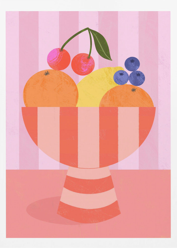Obst in gestreifter Schale | Poster