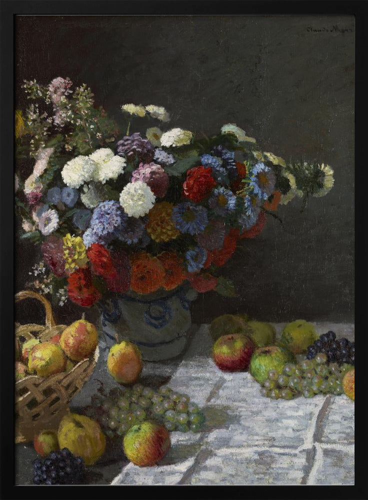 Stilleben med blommor och frukt (1869) av Claude Monet | Poster