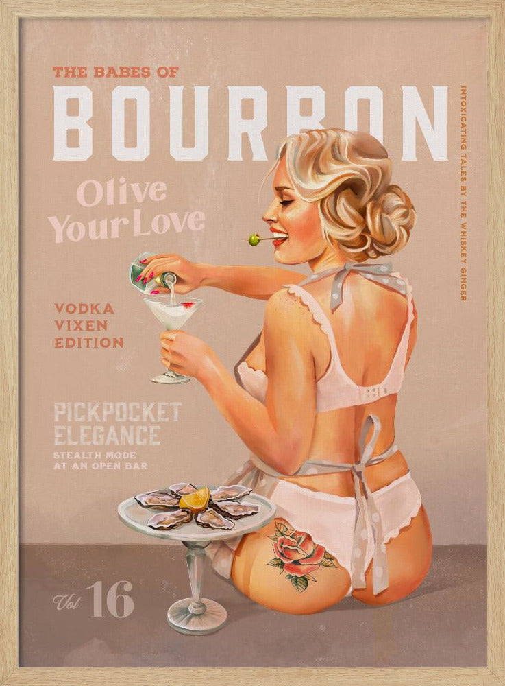 Bourbon Babe Vol 16 Vintage Vodka Martini Pin Up Girl | Poster