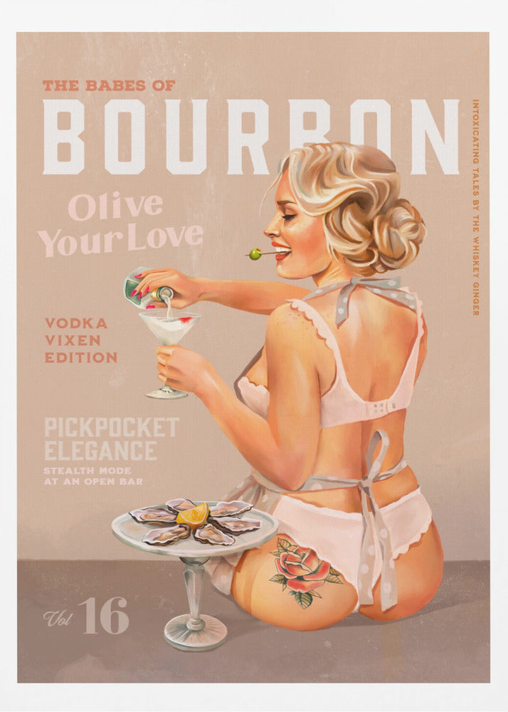 Bourbon Babe Vol 16 Vintage Vodka Martini Pin Up Girl | Poster
