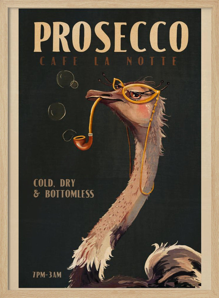 Art Deco Prosecco-väggkonst med en struts | Poster