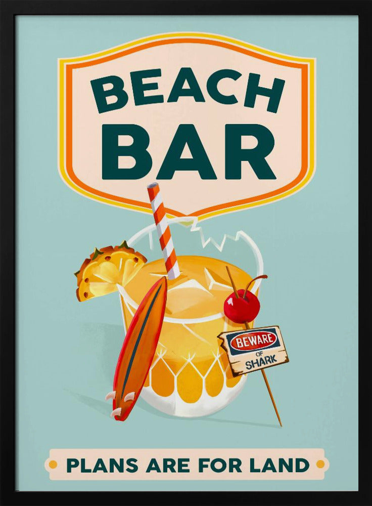 Strandbar Sommar Tropisk Cocktailbar Konst | Poster