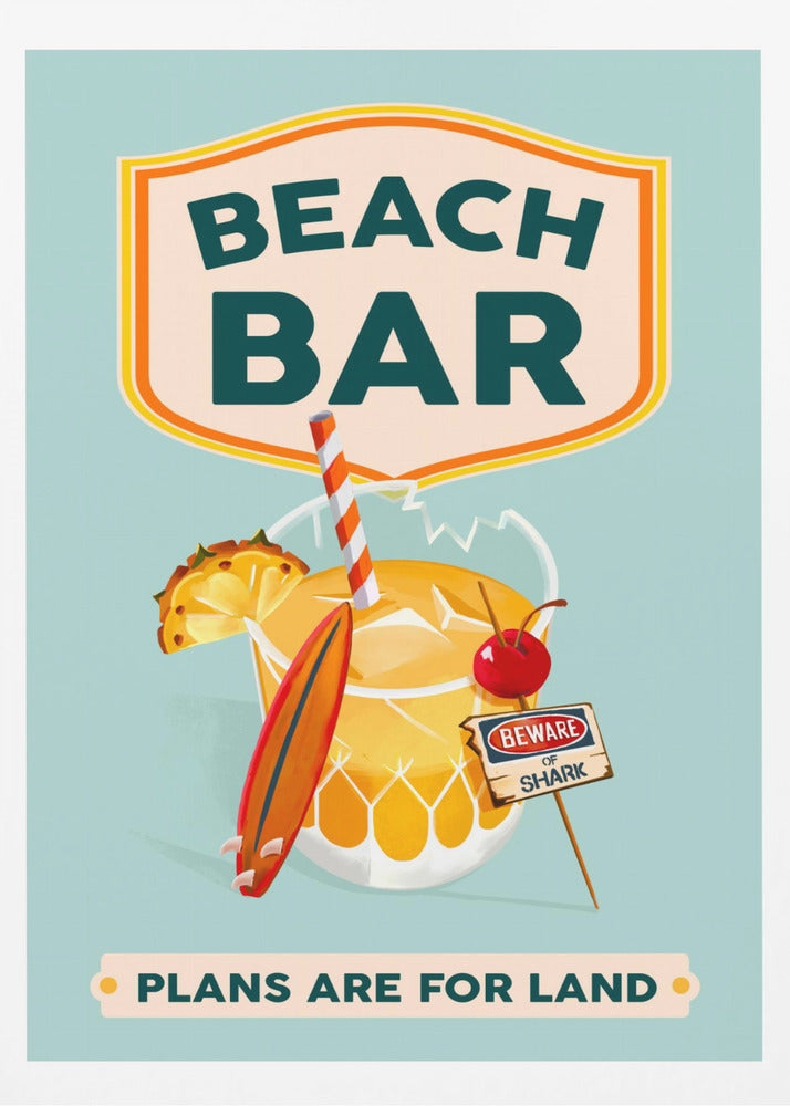 Strandbar Sommar Tropisk Cocktailbar Konst | Poster
