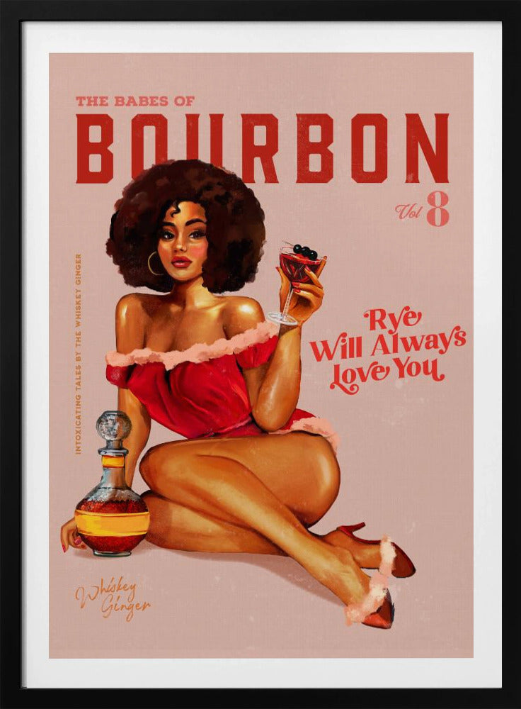 Babes of Bourbon Vol 8 Vintage Pinup Girl med Afro | Poster