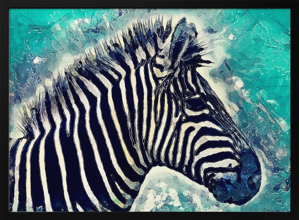 Djurzebra Akvarell Djurkonst Poster