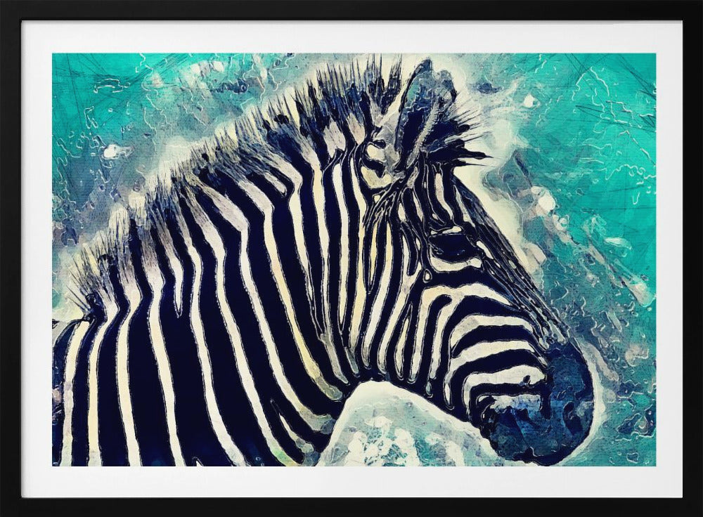 Djurzebra Akvarell Djurkonst Poster
