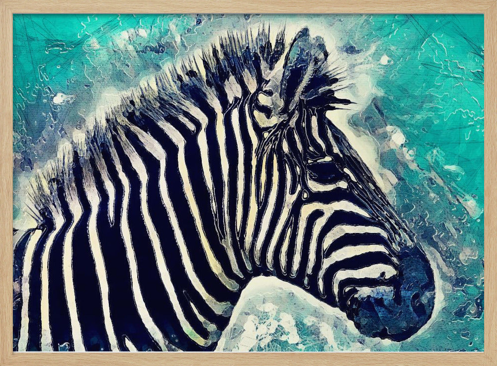 Djurzebra Akvarell Djurkonst Poster