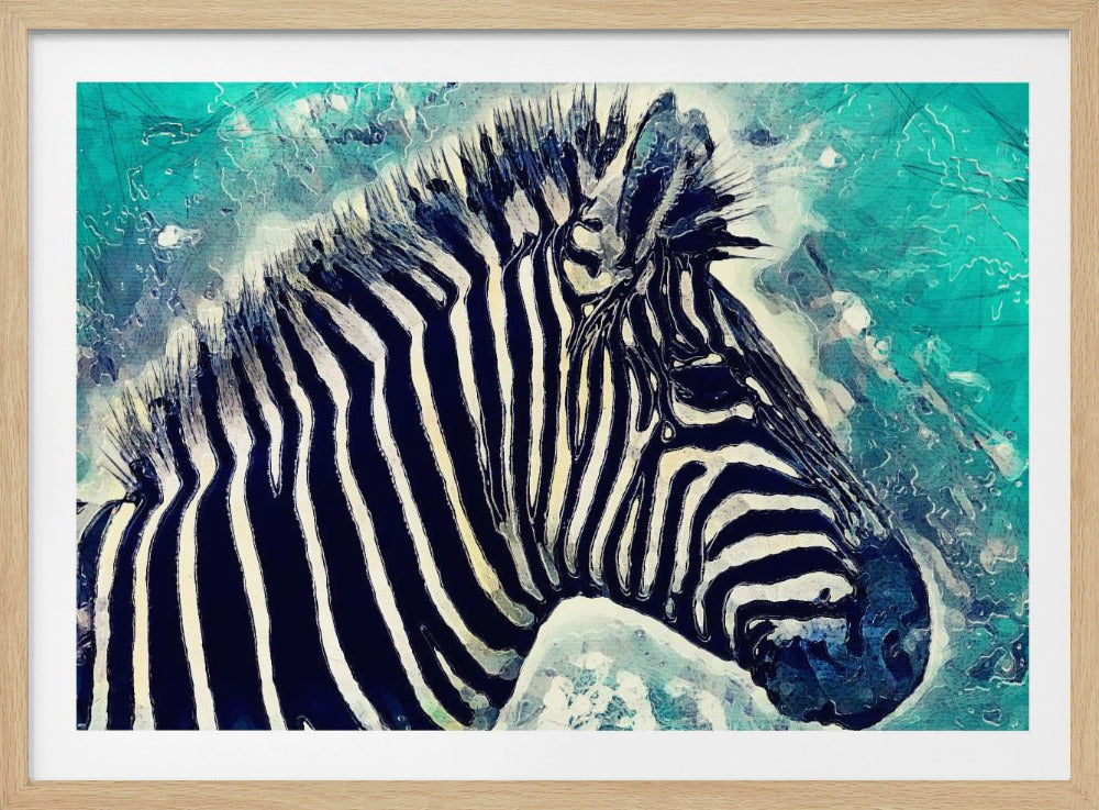 Djurzebra Akvarell Djurkonst Poster