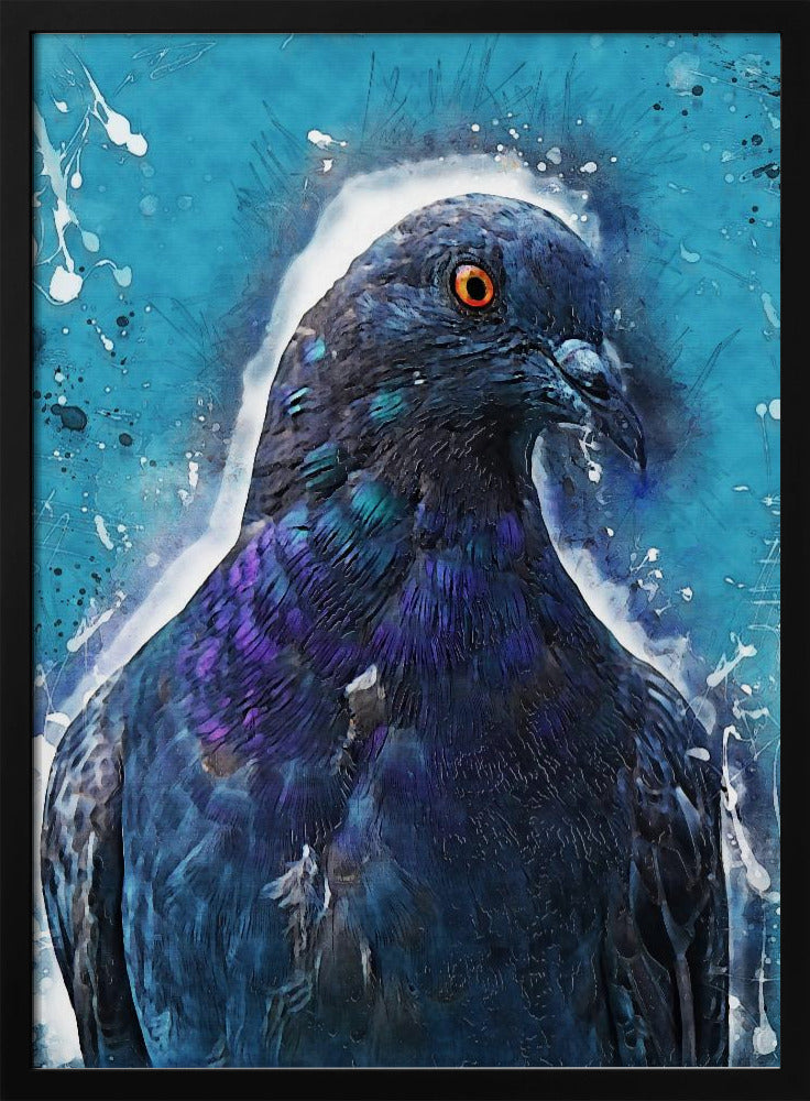 Tier Taube Vogel Aquarell Tierkunst | Poster