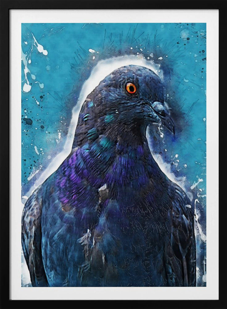 Tier Taube Vogel Aquarell Tierkunst | Poster