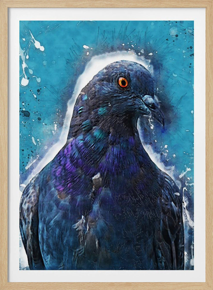 Tier Taube Vogel Aquarell Tierkunst | Poster