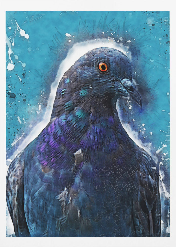 Tier Taube Vogel Aquarell Tierkunst | Poster