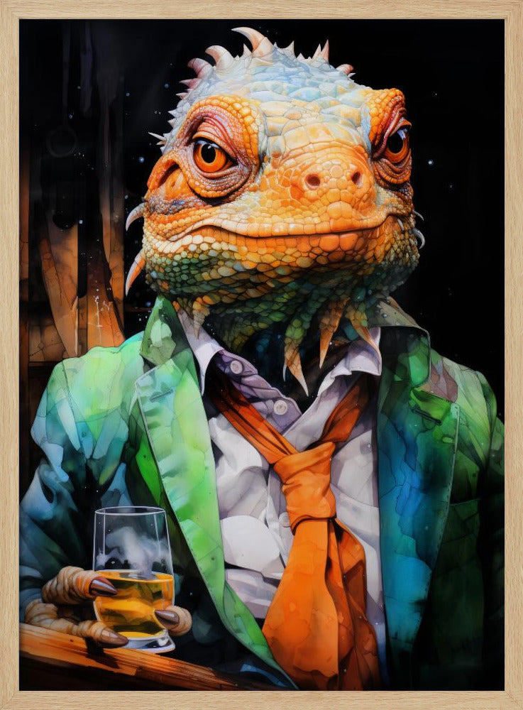 Chameleon Watercolor Animal Art | Poster