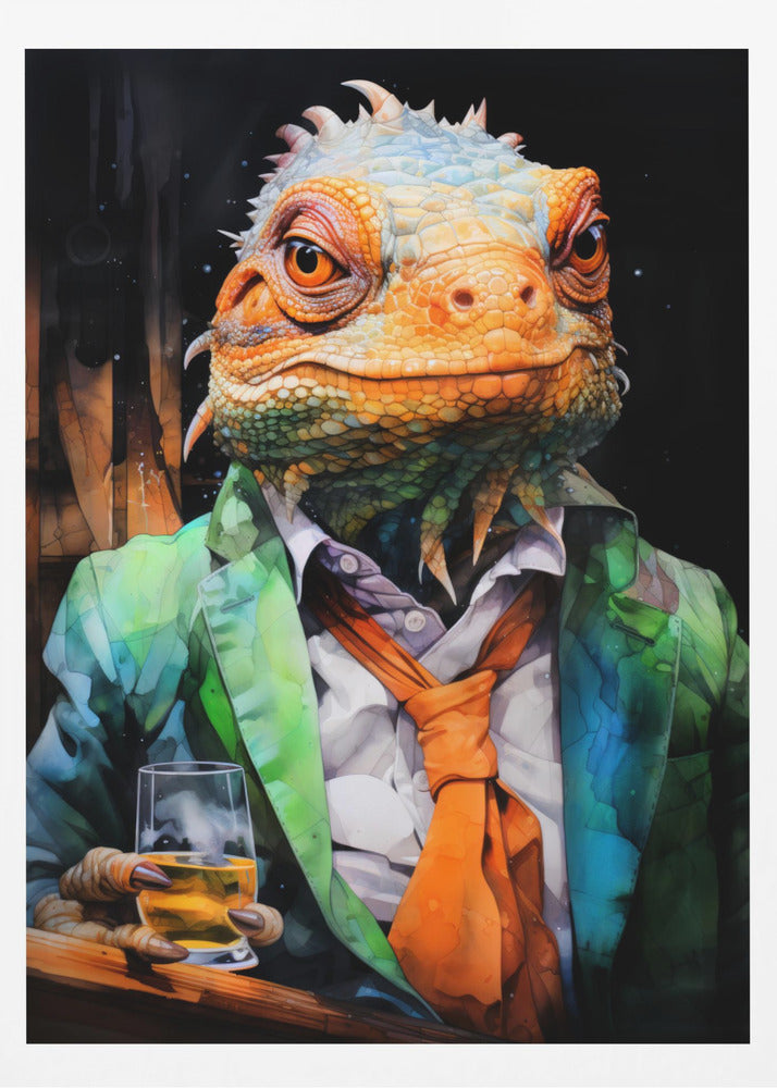 Chameleon Watercolor Animal Art | Poster