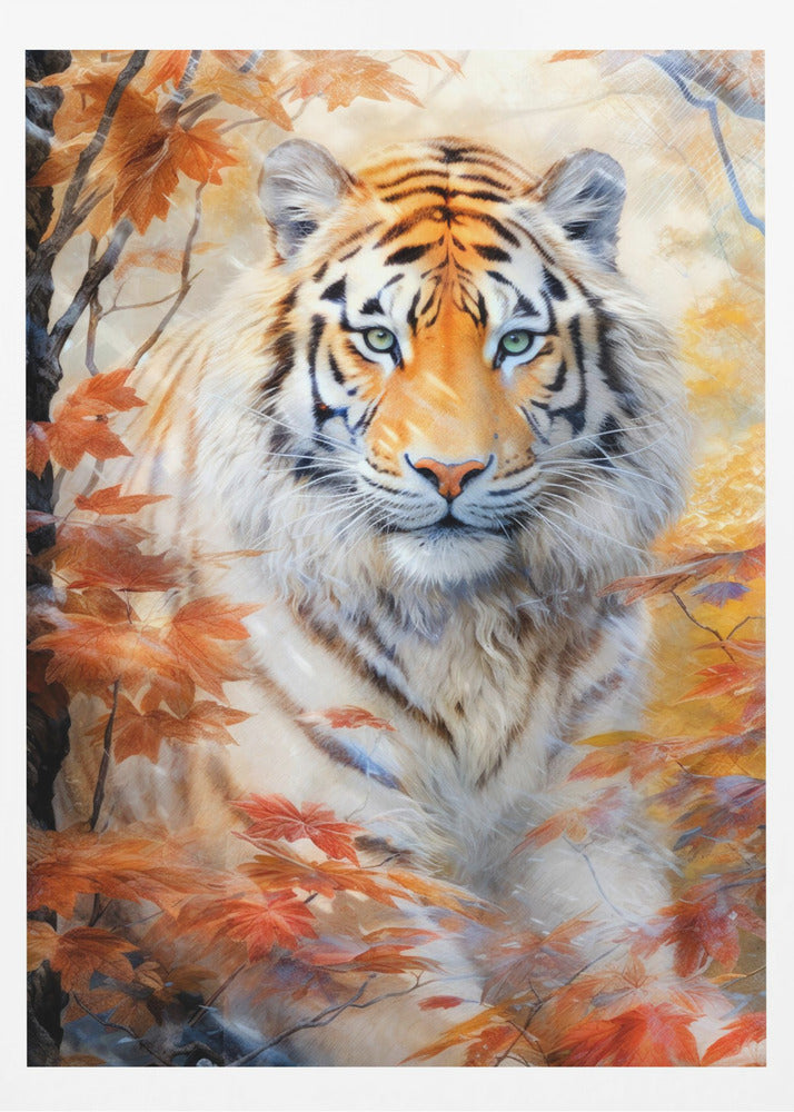 Vit tiger akvarell djurkonst | Poster