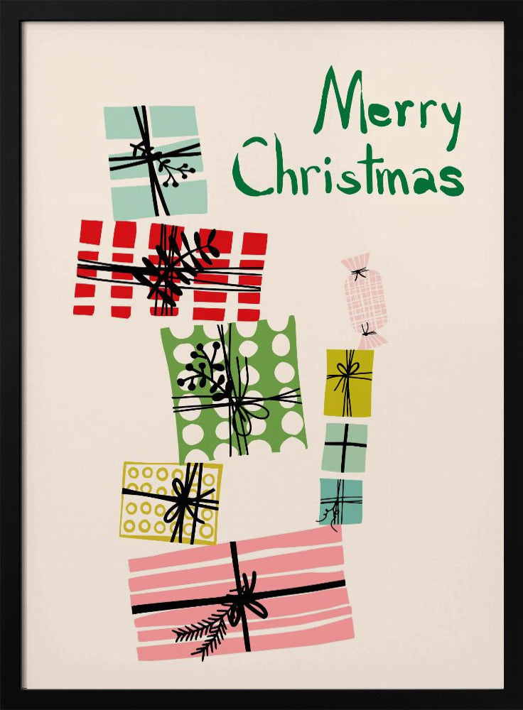 Vagga hög med julklappar | Poster
