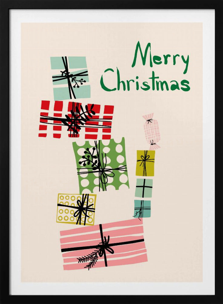 Vagga hög med julklappar | Poster