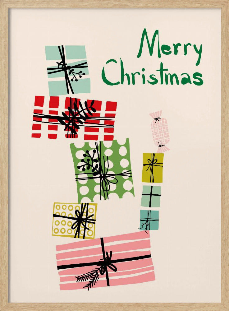 Vagga hög med julklappar | Poster