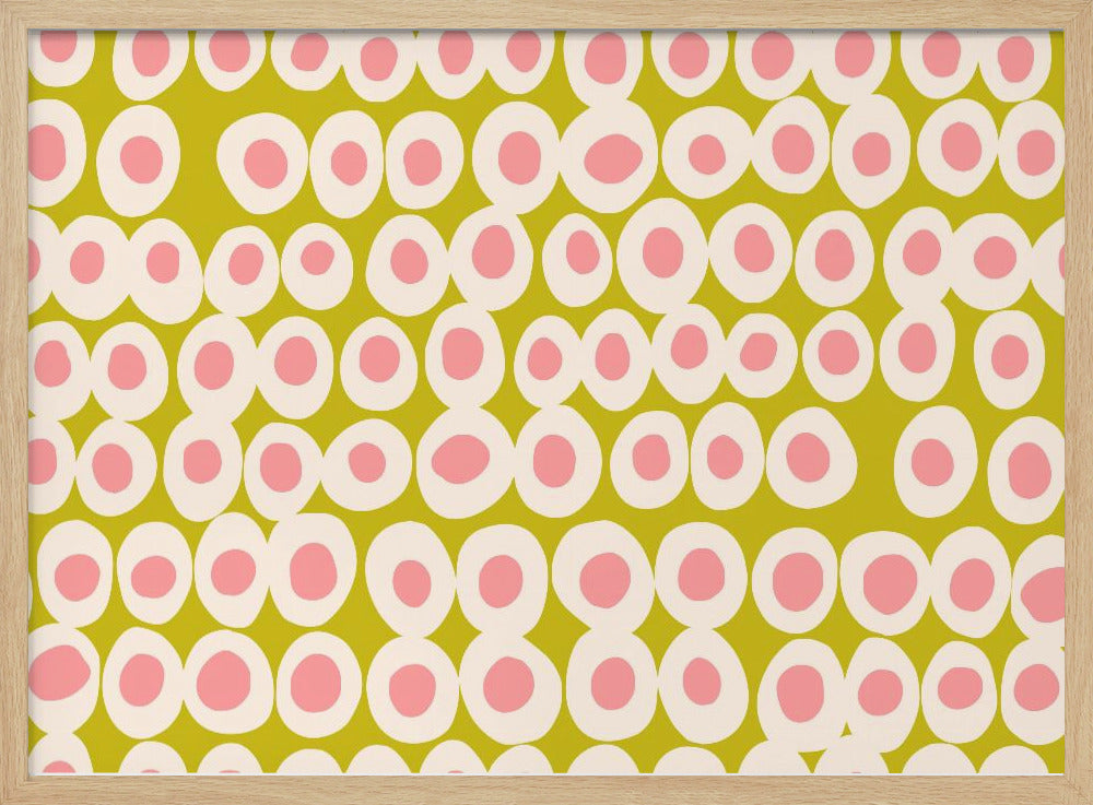 Wonderful bold dots pink and olive pattern | Poster