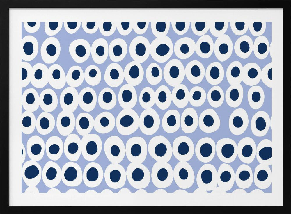 Wunderschönes blaues Muster mit kräftigen Punkten | Poster