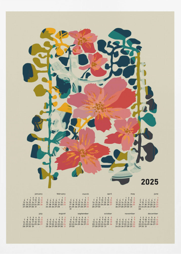 Kalender 2025 färgglad orkidé | Poster