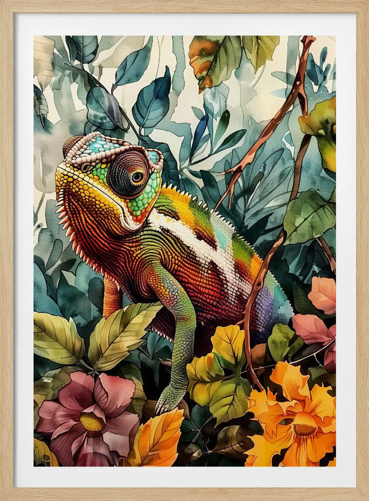 Kameleont akvarell djurkonst 1 | Poster