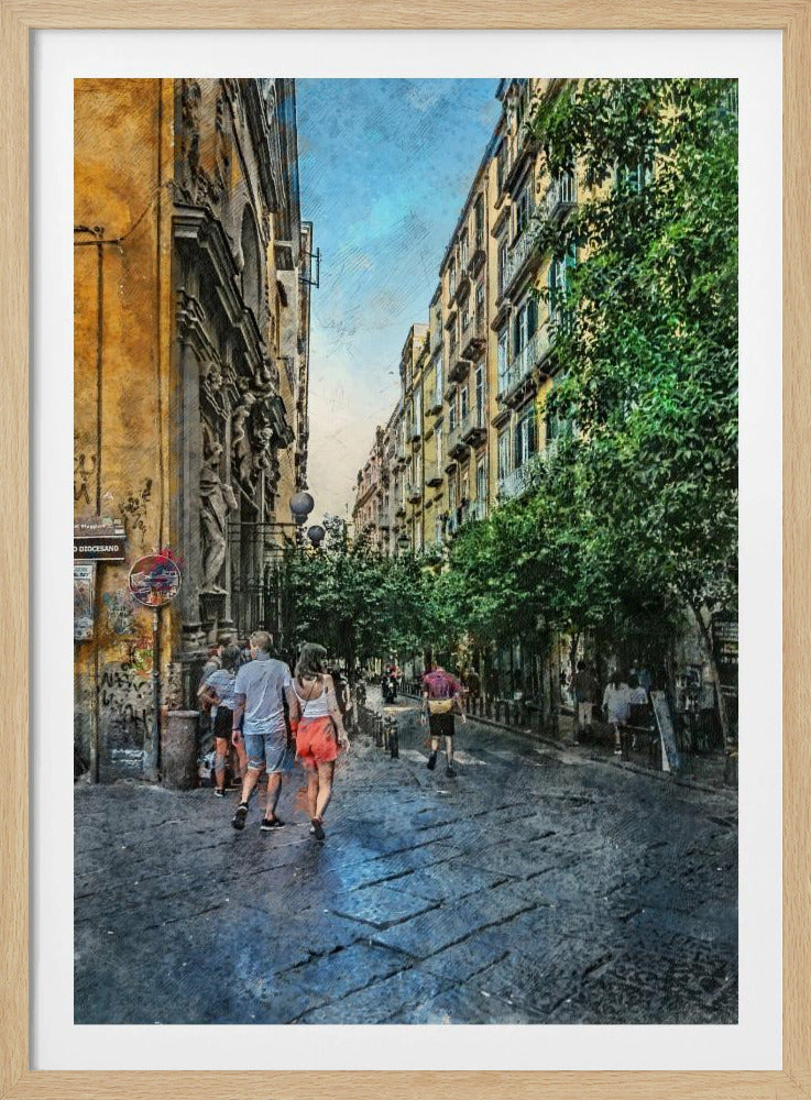 Naples City Watercolor Art Italy (5) | Poster