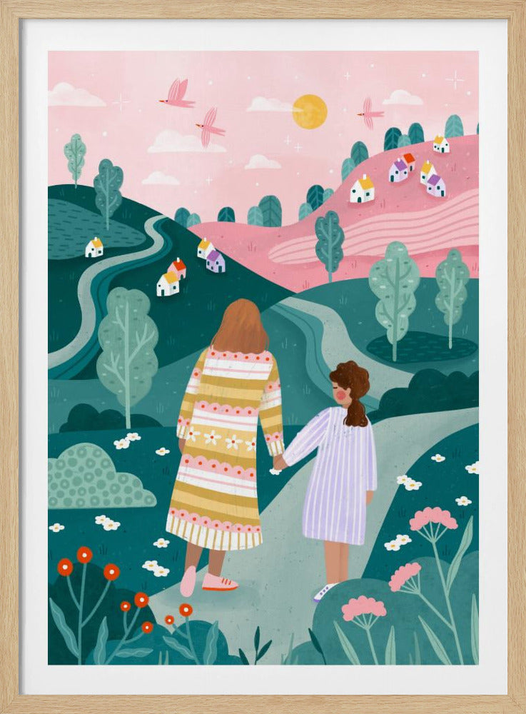 Mamma Dotter I Naturen | Poster