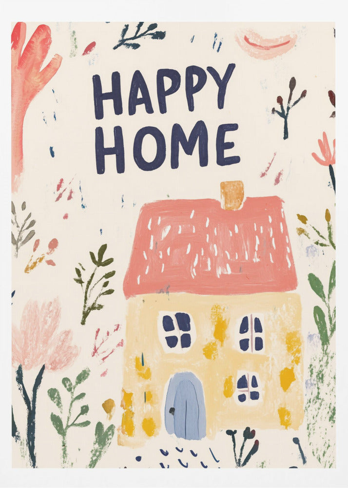 Glückliches Zuhause | Poster - Kunstdruck