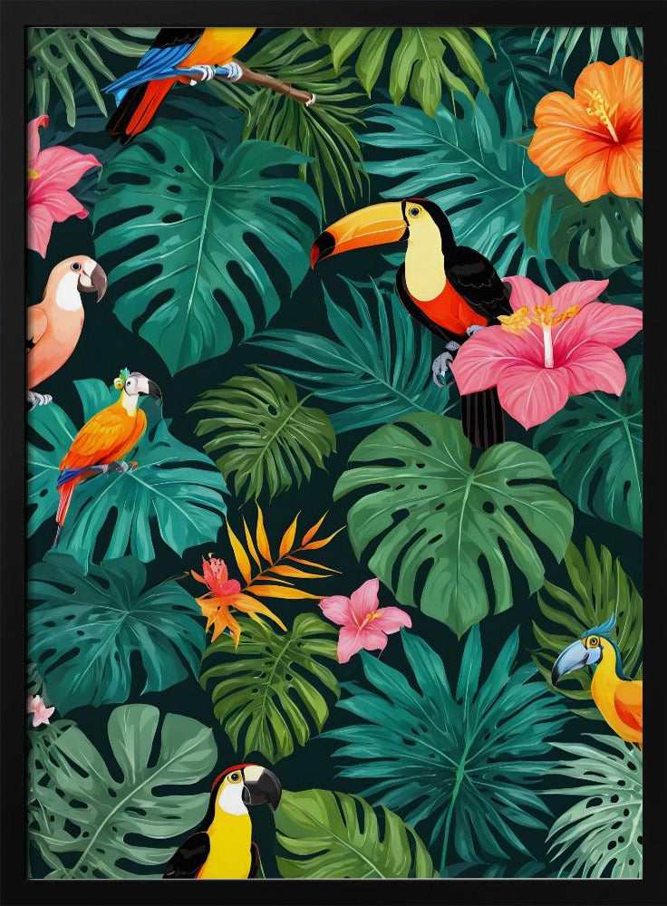 Tropiskt paradis, djungelmönster | Poster