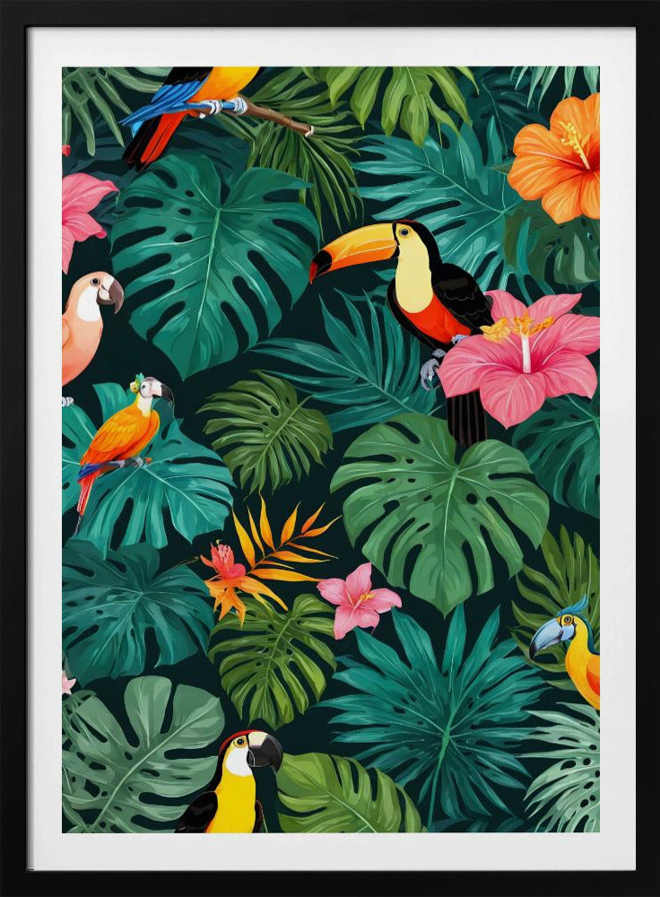 Tropiskt paradis, djungelmönster | Poster