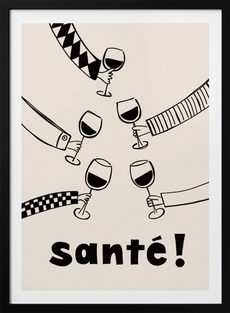Santé vinfest med vänner | Affisch